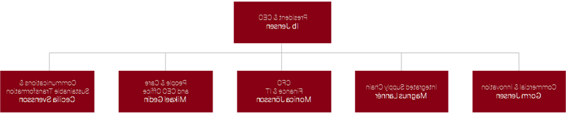 用红色表示的Perstorp ELT组织结构图 